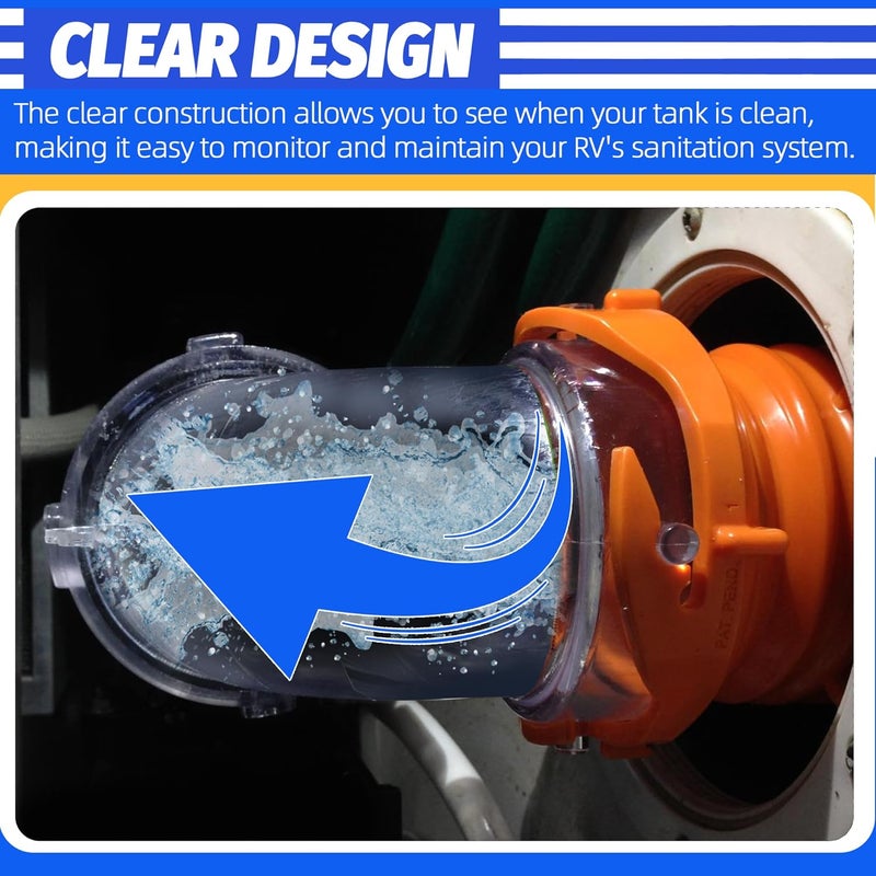 Aussio 45° Clearview RV Sewer Hose Adapter with 3" Bay Lug - Durable, Leak-Proof Connection - Image 5
